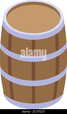 Ship pirate barrel icon, isometric style Stock Vector