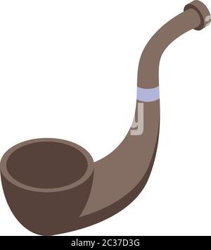 Pirate smoking pipe icon, isometric style Stock Vector