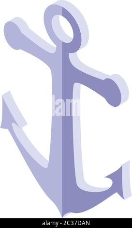 Pirate ship anchor icon, isometric style Stock Vector