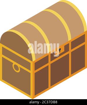 Pirate dower chest icon, isometric style Stock Vector