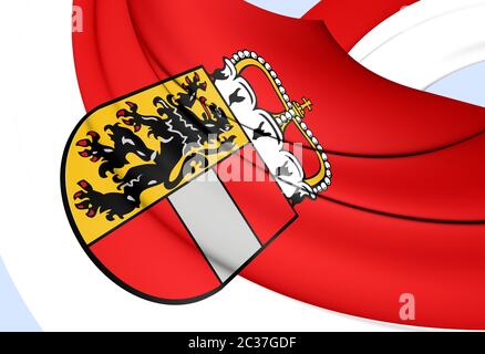 3D Flag of Salzburg, Austria. 3D Illustration. Stock Photo