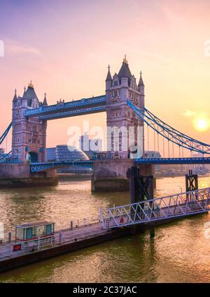 Tower Bridge across the River Thames in London Stock Photo