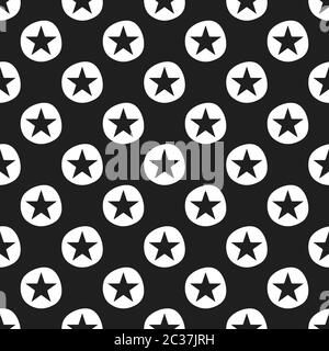 Seamless pattern with stars in circles Stock Vector