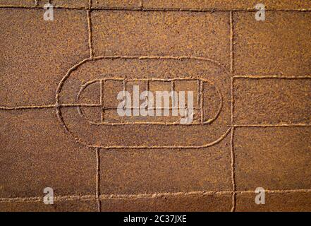 rusty welded plates of iron as a texture Stock Photo