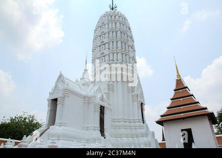 Ancient Pagoda at Wat Phutthaisawan Temple in Ayutthaya, Thailand. Stock Photo