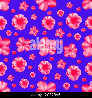 Vibrant Floral Collage Seamless Pattern Stock Photo