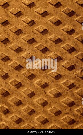 Closeup of a rusted manhole cover Stock Photo