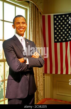 Barack Obama wax figure in Madame Tussaud's museum in Vienna Stock Photo