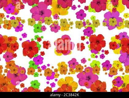 Vibrant Multicolored Flowerscape Seamless Pattern Stock Photo