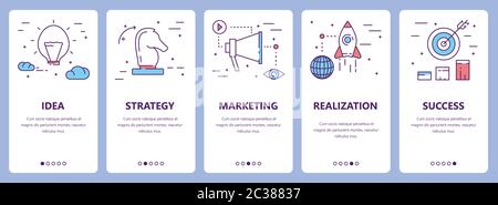 Vector set of thin line flat design project concept banners Stock Vector