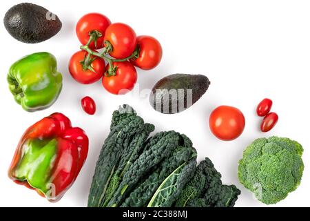 Vegetable composition on white background. Stock Photo