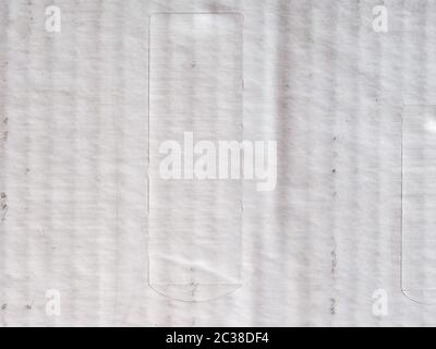 white corrugated cardboard texture useful as a background Stock Photo