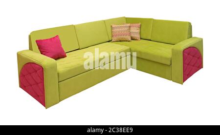 Modern colorful sofa isolated on white background Stock Photo