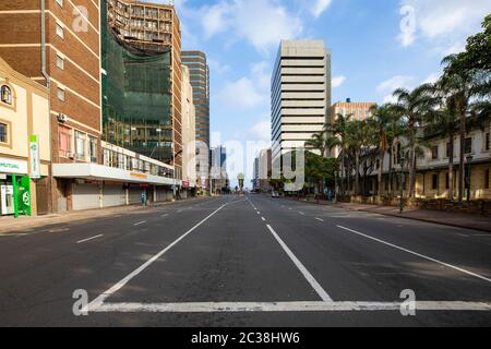 The Durban CBD seen under lockdown from the Corona Virus in South Africa Stock Photo