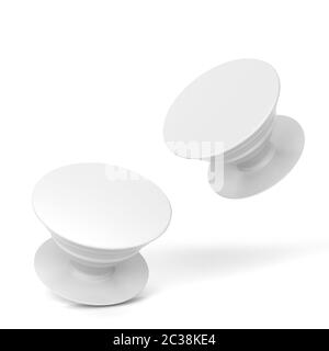 Blank telephone pop socket mockup. 3d illustration isolated on white background Stock Photo