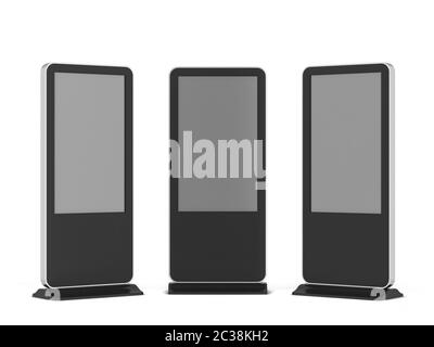 Digital screen display stand. 3d illustration isolated on white background Stock Photo