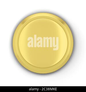 Blank round push button. 3d illustration isolated on white background Stock Photo