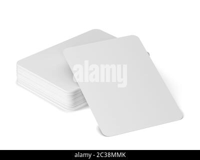 Five Blank Playing Cards Mockup White Cards On White Background