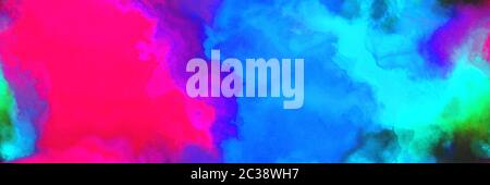 abstract watercolor background with watercolor paint with dodger blue, deep  pink and blue violet colors. can be used as background texture or graphic  element Stock Illustration