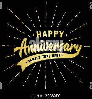 Happy Anniversary lettering design. Vector and illustration. Stock Vector