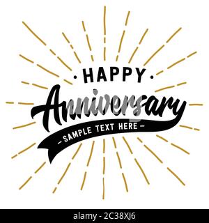 Happy Anniversary lettering design. Vector and illustration. Stock Vector