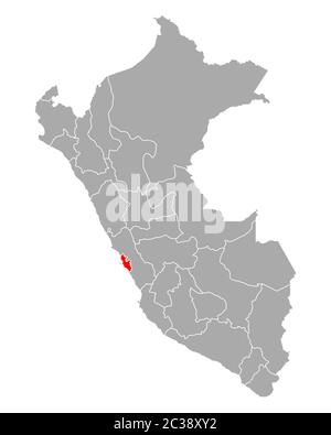 Map of Lima Metropolitana in Peru Stock Photo