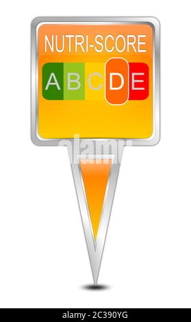 orange map pointer Nutri-Score Label, 5-colour Nutrition Label â€“ illustration Stock Photo