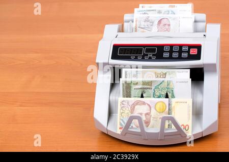 Georgian lari in a counting machine Stock Photo