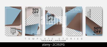Geometric shape banner template that can be edited for social media posts. vector design illustration . set bundle Stock Vector