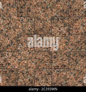 Seamless Tileable Texture with Geometric Pattern. Polished Marble or Red Granite. Stock Photo