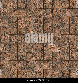 Seamless Tileable Texture of Red Marble or Granite with Geometric Pattern. Stock Photo