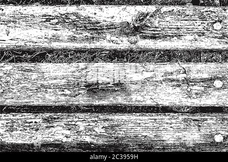 Natural wood wall texture isolated on white background. Seamless pattern Grunge effect Old vintage style illustrations Stock Vector
