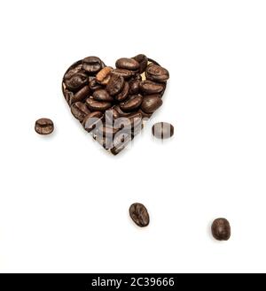 Coffee beans in the form of heart Stock Photo