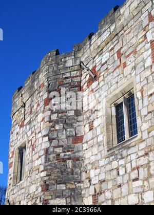 Detail of a turret on the Historic Water Tower a pseudo Gothic ...
