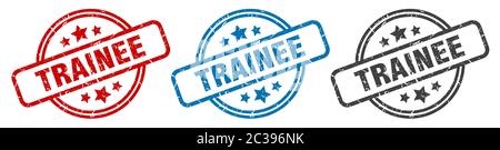 trainee stamp. trainee round isolated sign. trainee label set Stock Vector