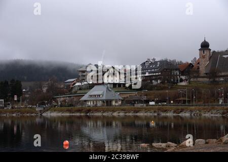 German lake called Schluchsee in the black forest at wintertime Stock Photo