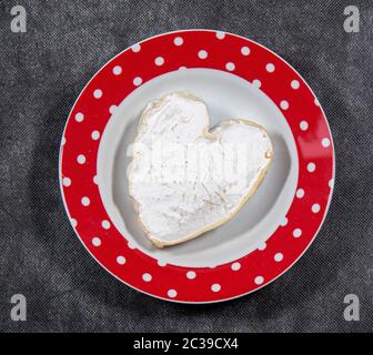 famous French Neufchatel cheese shaped heart Stock Photo