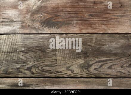 gray wooden background from very old parallel pine boards, copy space Stock Photo