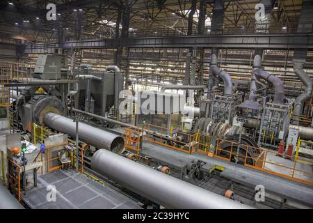 Industrial workshop of a gas pipe factory Stock Photo