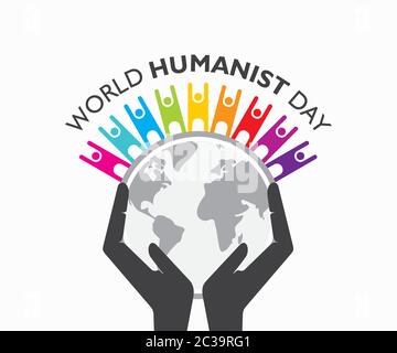 creative vector illustration of world humanist day poster Stock Vector