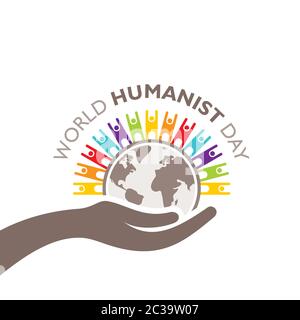 creative vector illustration of world humanist day poster Stock Vector