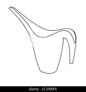 Sketch watering can for the garden. Watering can isolated on a white background. Vector illustration Stock Vector