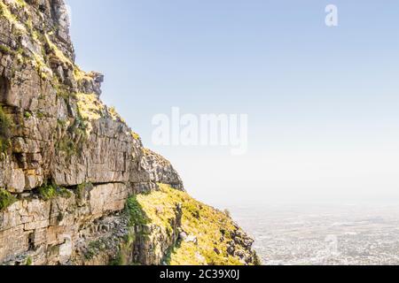 View from Table Mountain National Park in Cape Town, South Africa. Stock Photo