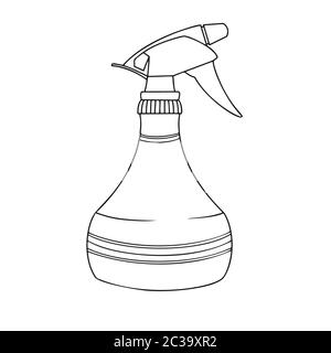 Sketch garden sprayer. Bottle aerosol isolated on a white background. Vector illustration Stock Vector