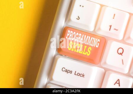 Handwriting text Programming Skills. Conceptual photo expertise required to program according to constraints Stock Photo