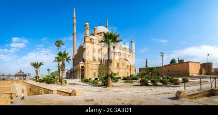 Panoramic view of Mosque in Cairo Citadel at summer day Stock Photo