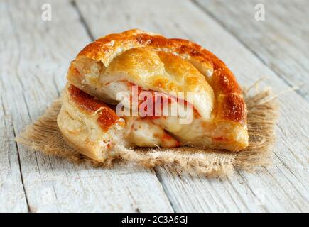 Rustico - traditional pastry from Lecce,  Italy Stock Photo