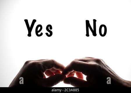 the doubt for choosing on a backlit surface Stock Photo