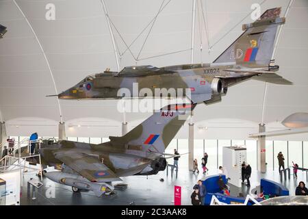 An RAF Panavia Tornado GR1 in Desert Pink camouflage on static display ...