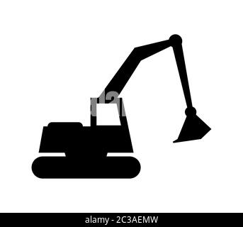 excavator icon illustrated in vector on white background Stock Photo